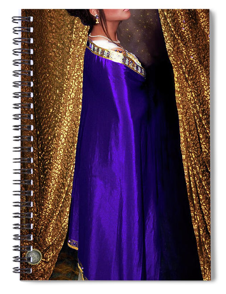 Queen Spiral Notebook featuring the digital art Queen Esther by Constance Woods