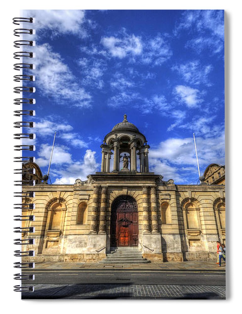Yhun Suarez Spiral Notebook featuring the photograph Queens College - Oxford by Yhun Suarez