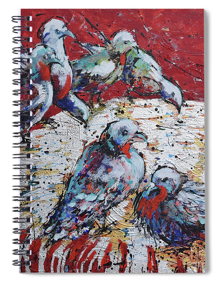 Bathe Spiral Notebook featuring the painting Quenching Thirst by Jyotika Shroff