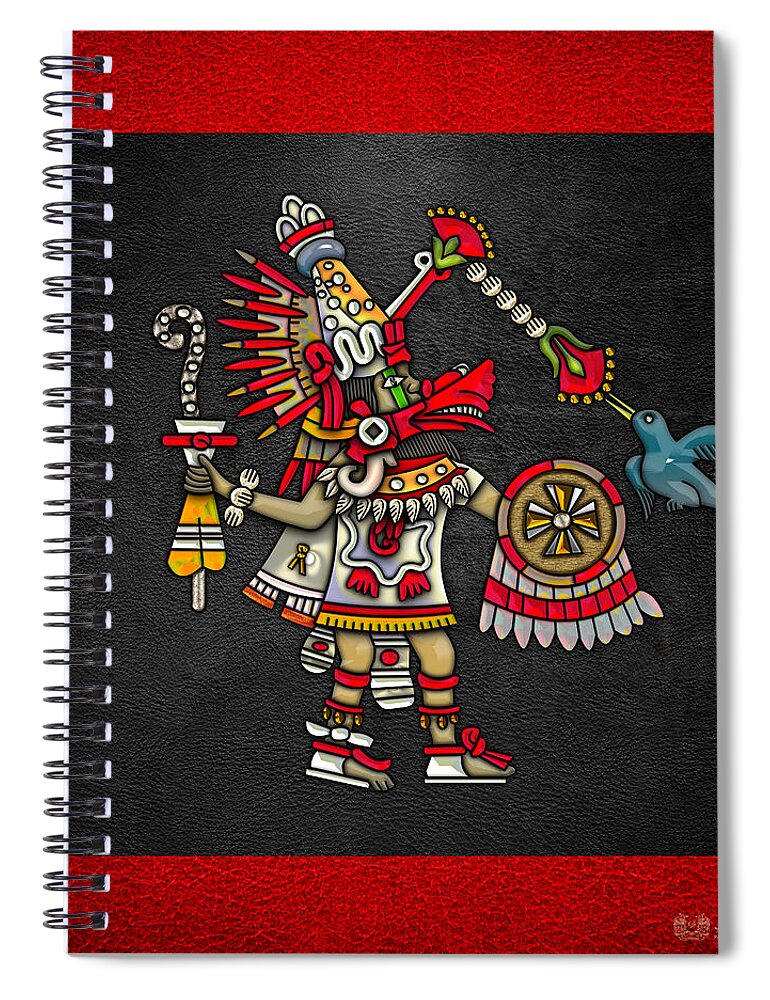 treasures Of Mesoamerica By Serge Averbukh Spiral Notebook featuring the photograph Quetzalcoatl - Codex Magliabechiano by Serge Averbukh