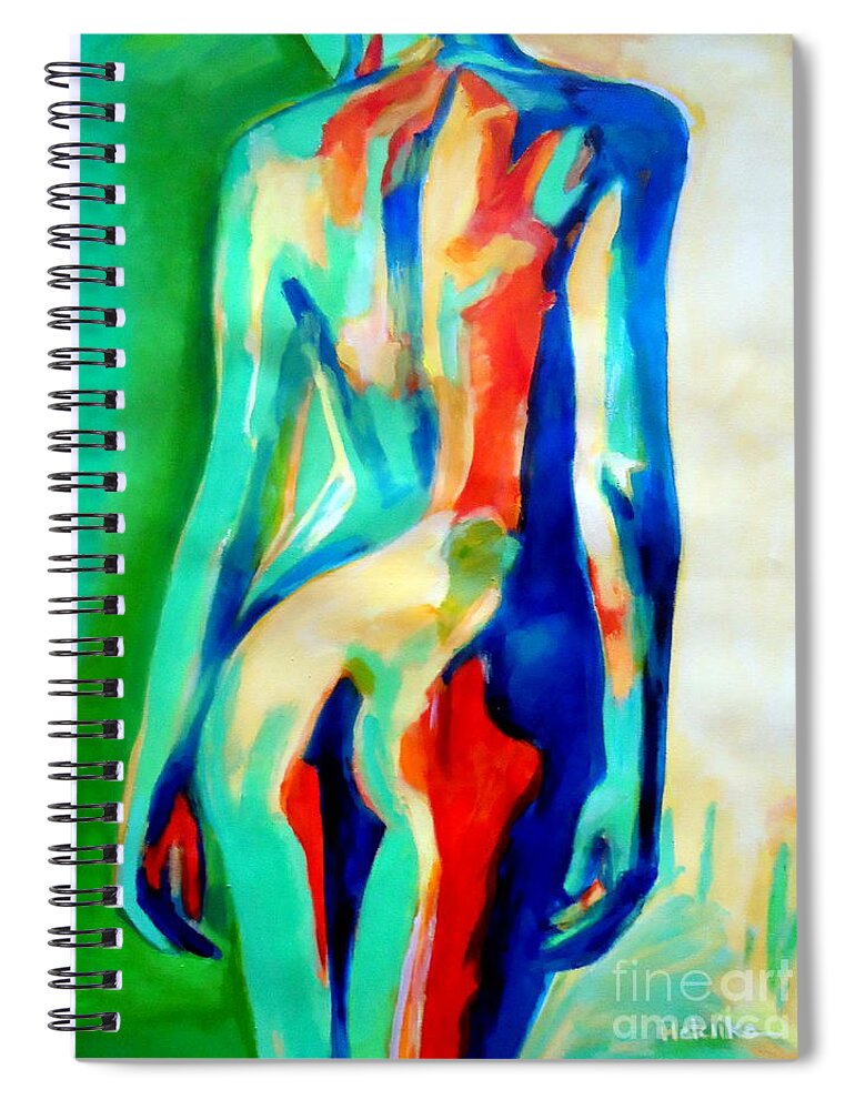 Nude Figures Spiral Notebook featuring the painting Quiet nude by Helena Wierzbicki