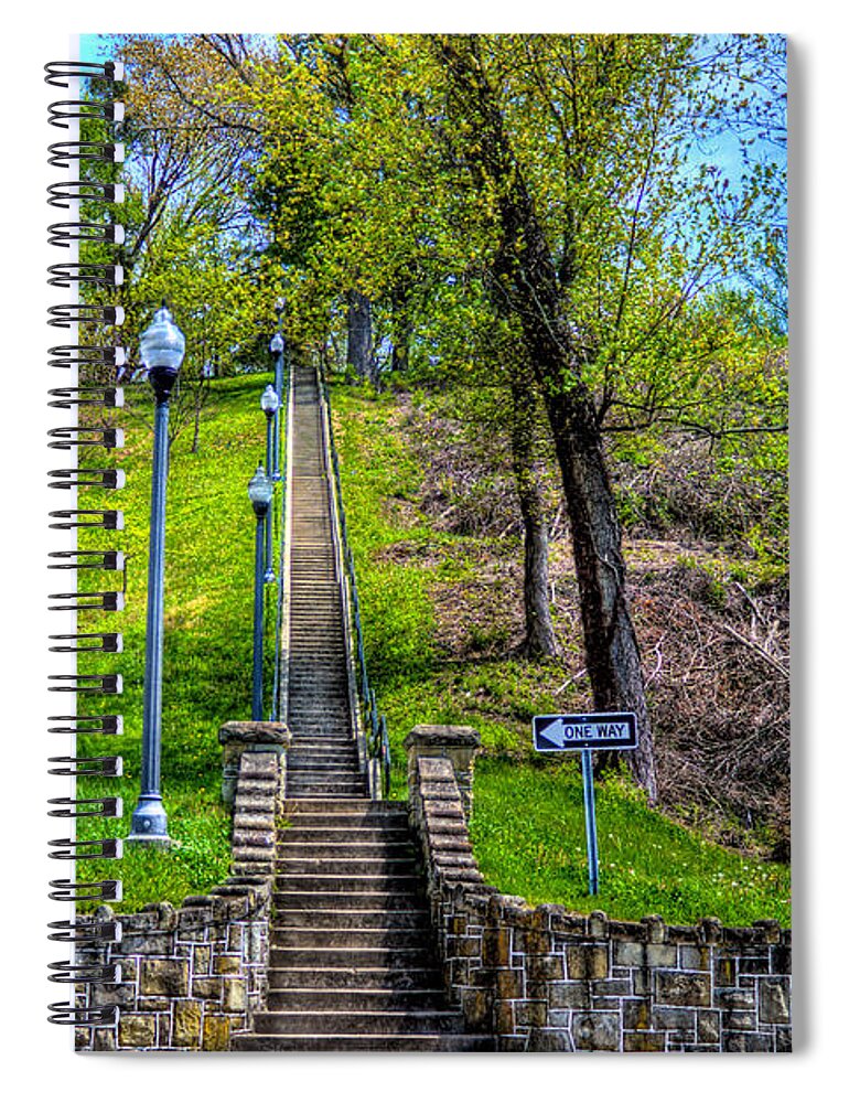 Movid Studios Spiral Notebook featuring the photograph QUincy Hill Steps by Jonny D