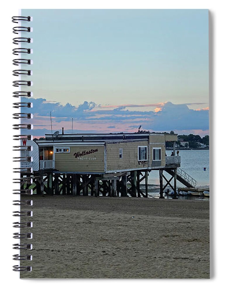 Quincy Spiral Notebook featuring the photograph Quincy MA Wollaston Beach Yacht Club by Toby McGuire