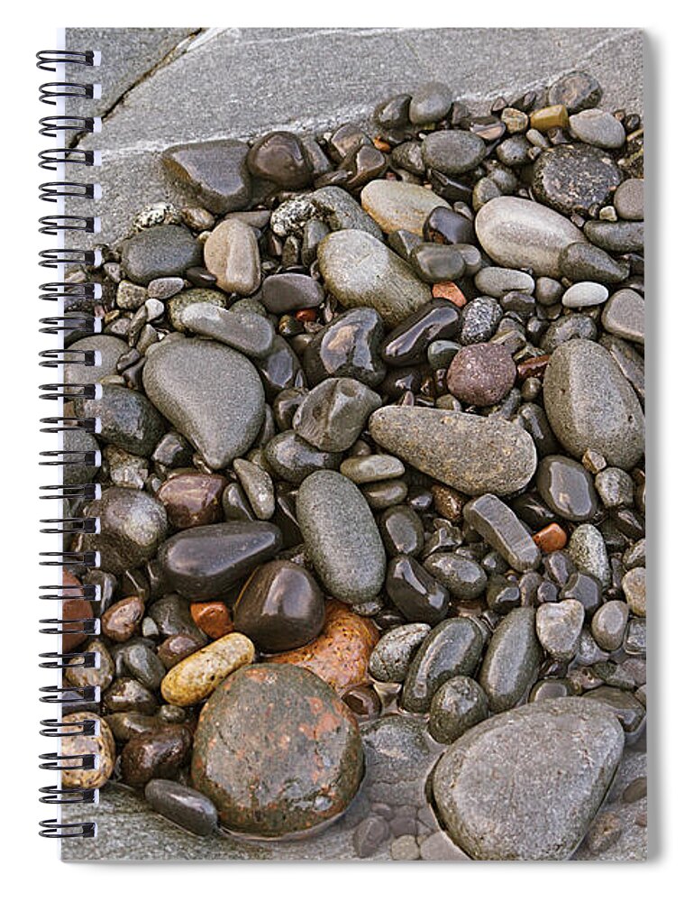 Rock Spiral Notebook featuring the photograph Quoddy Head Pebble Pocket by Peter J Sucy