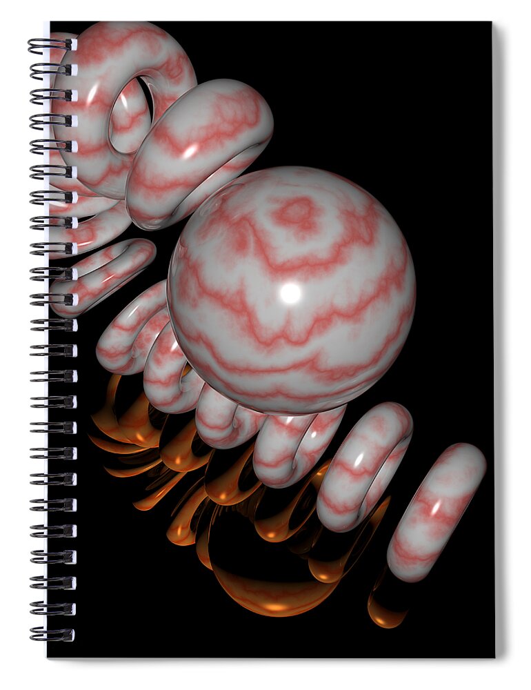 Ball Spiral Notebook featuring the digital art R 005 A by Rolf Bertram