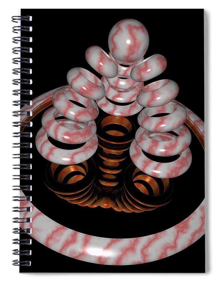 Marble Ball Spiral Notebook featuring the digital art R 008 A by Rolf Bertram