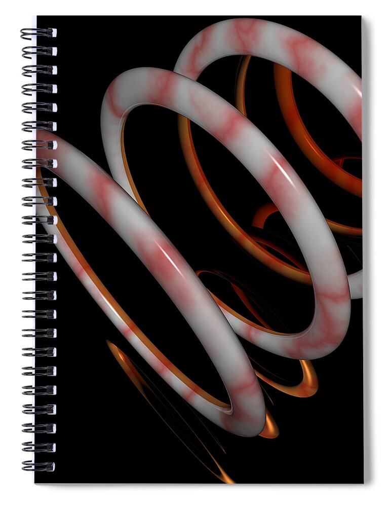 Mirrors Spiral Notebook featuring the digital art R 018 A by Rolf Bertram