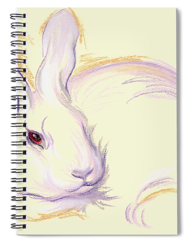 Rabbit Spiral Notebook featuring the pastel Rabbit with a Red Eye by MM Anderson