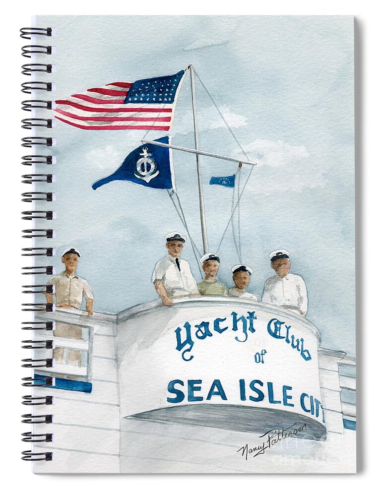 Yacht Club Sea Isle City Spiral Notebook featuring the painting Race Committee by Nancy Patterson