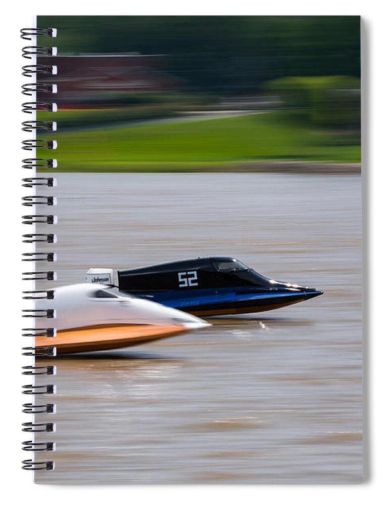 Racing Spiral Notebook featuring the photograph Racing On The Ohio by Holden The Moment