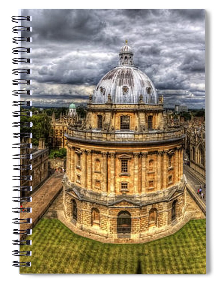 Yhun Suarez Spiral Notebook featuring the photograph Radcliffe Camera Panorama by Yhun Suarez