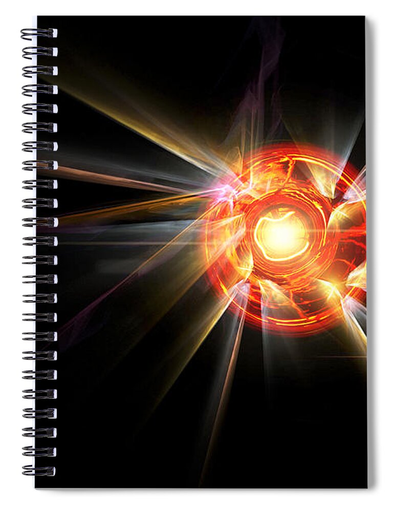 Ray Spiral Notebook featuring the digital art Radiating Sun by Pelo Blanco Photo