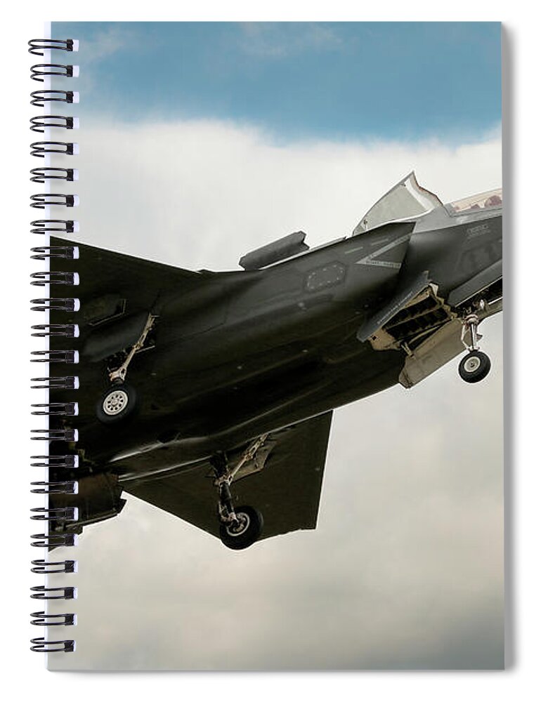 F35 Spiral Notebook featuring the digital art RAF F35 Lightning II by Airpower Art
