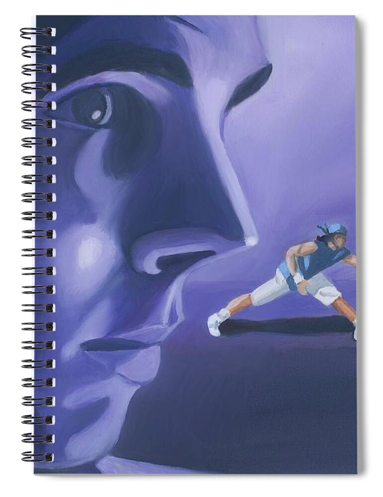 Raphael Spiral Notebook featuring the painting Rafael Nadal by Quwatha Valentine