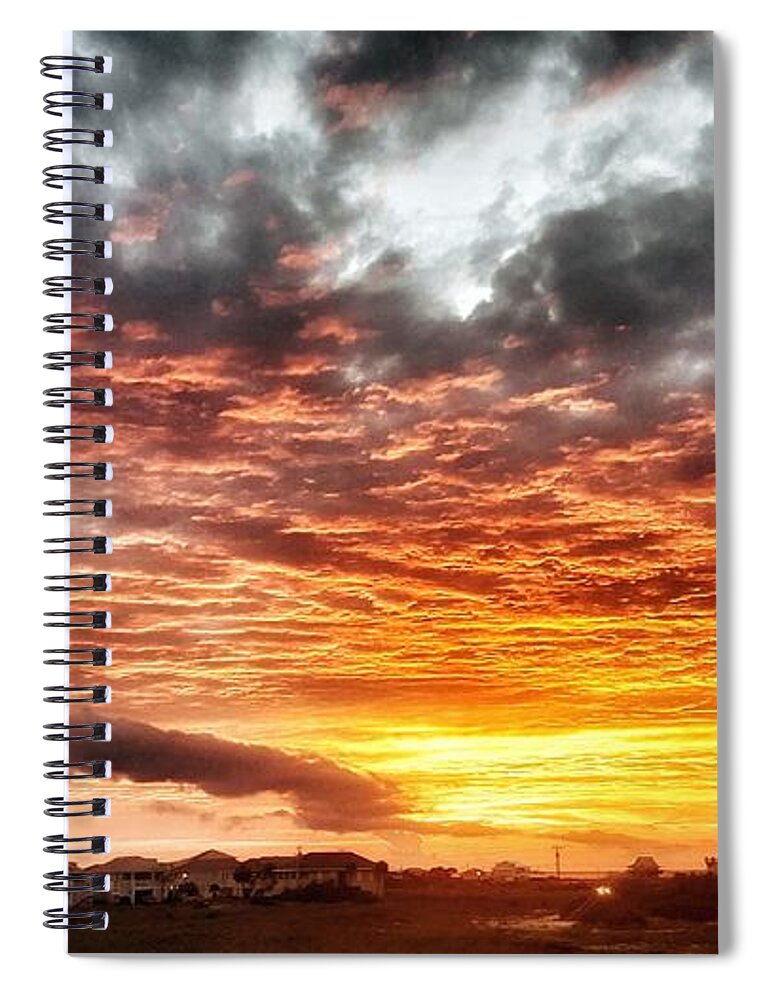 Sunset Spiral Notebook featuring the photograph Raging Sunset by Rachel Hannah