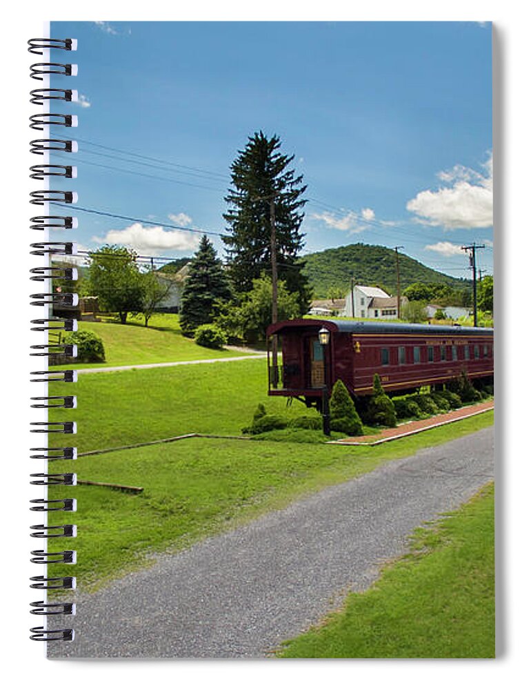 Buchanan Spiral Notebook featuring the photograph Rail Car Inn Virginia by Star City SkyCams