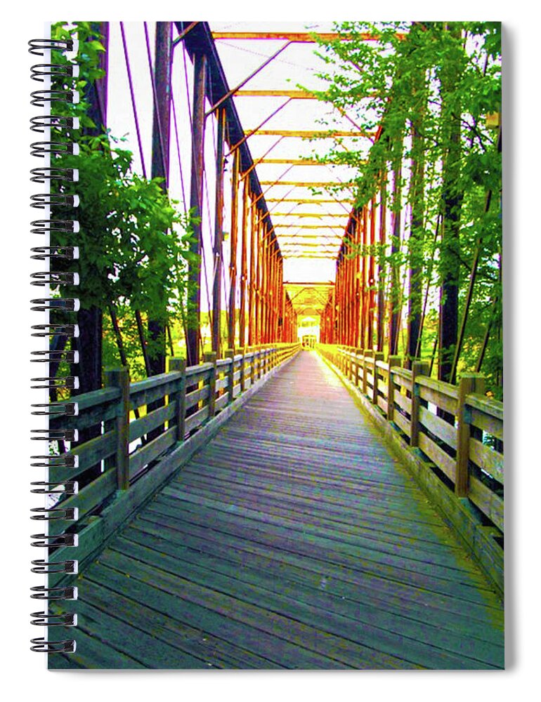 Bridge Spiral Notebook featuring the photograph Railroad Bridge From The Past by Rod Whyte