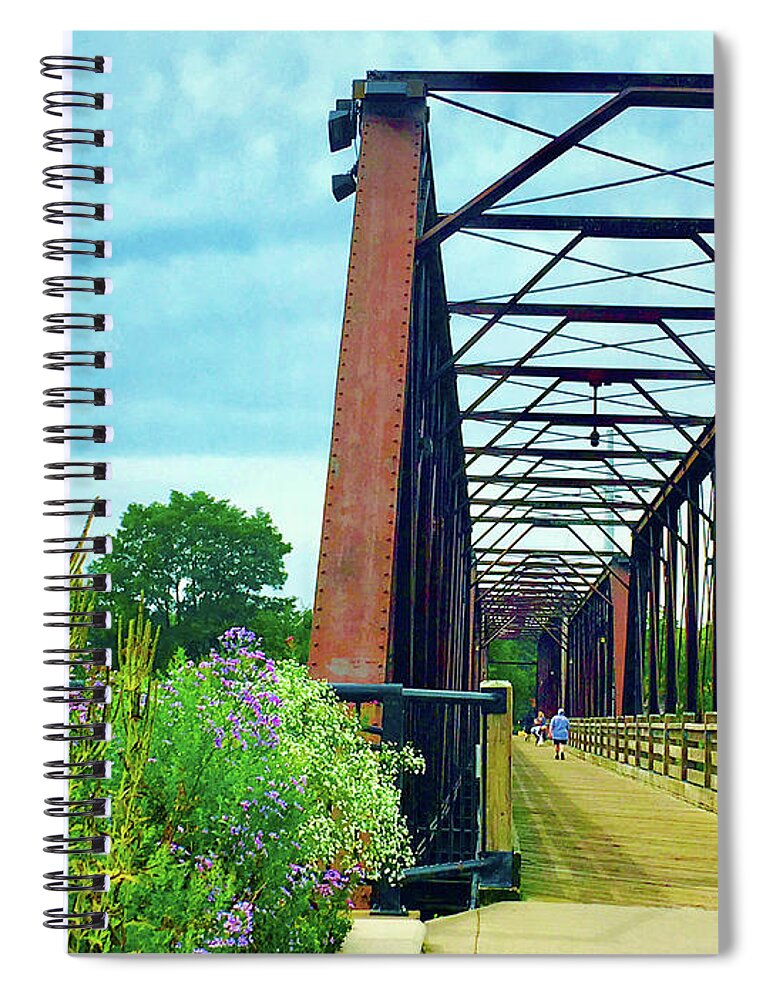 Nature Spiral Notebook featuring the photograph Railroad Bridge Garden by Rod Whyte