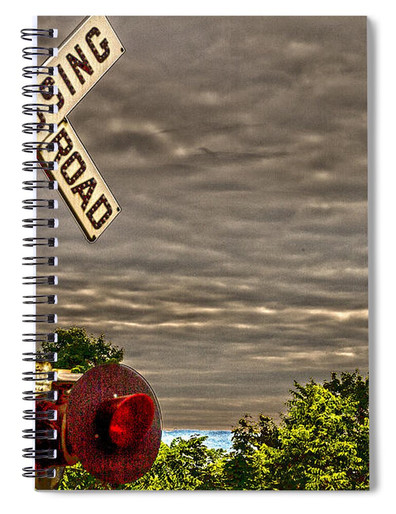 Rail Spiral Notebook featuring the photograph Railroad Crossing by William Norton