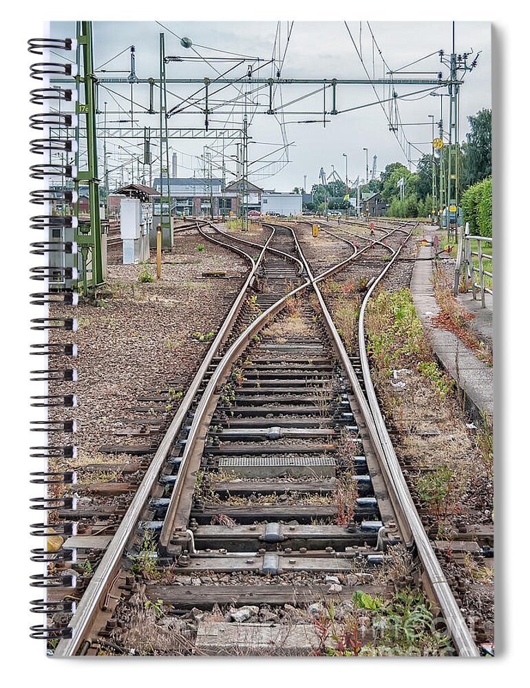 Railway Spiral Notebook featuring the photograph Railroad Tracks and Junctions by Antony McAulay