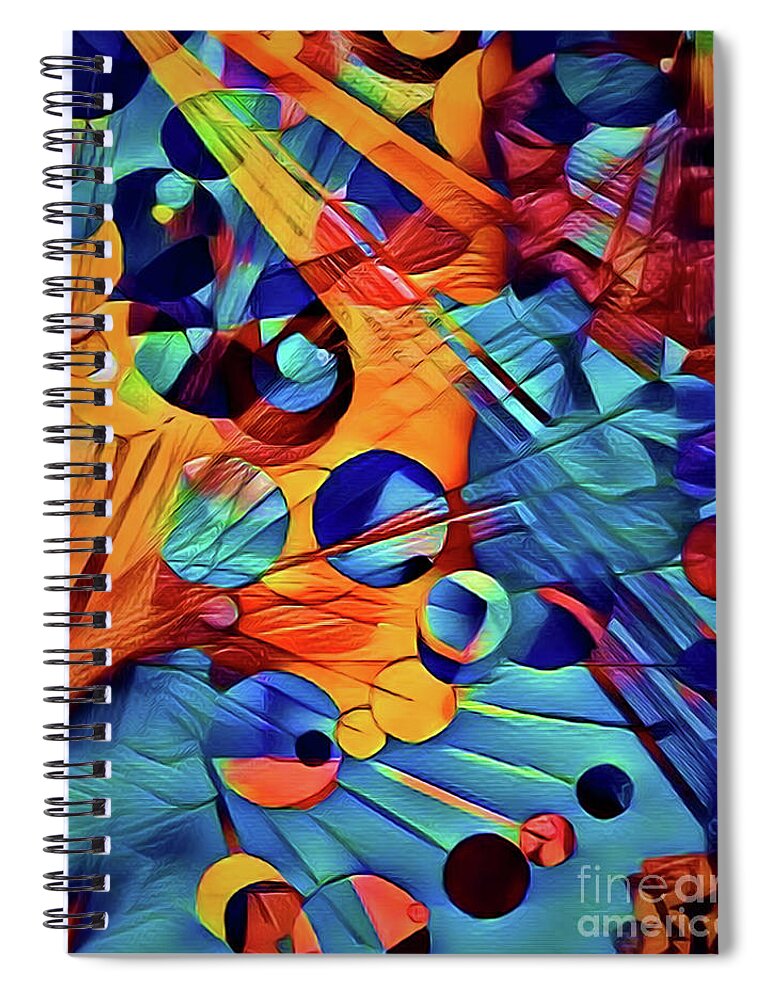 Digital Abstract Spiral Notebook featuring the digital art Rain Drops and Sun Rays by Diana Mary Sharpton