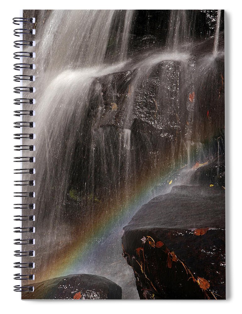 Chapman Falls Spiral Notebook featuring the photograph Rainbow and Chapman Falls by Juergen Roth
