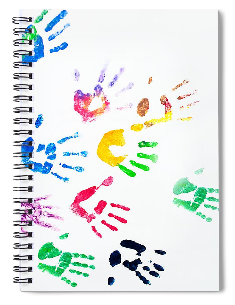 Rainbow Spiral Notebook featuring the photograph Rainbow Color Arms Prints by Jenny Rainbow