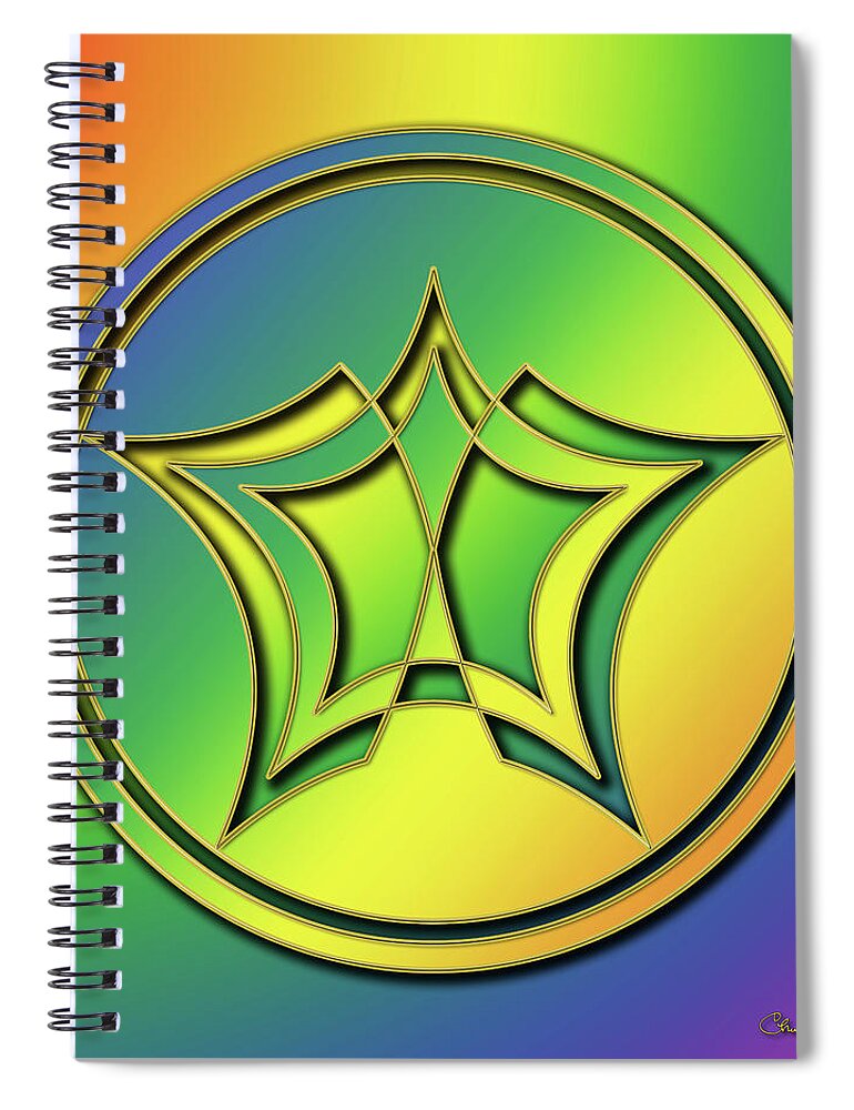 Rainbow Design 1 Spiral Notebook featuring the digital art Rainbow Design 1 by Chuck Staley