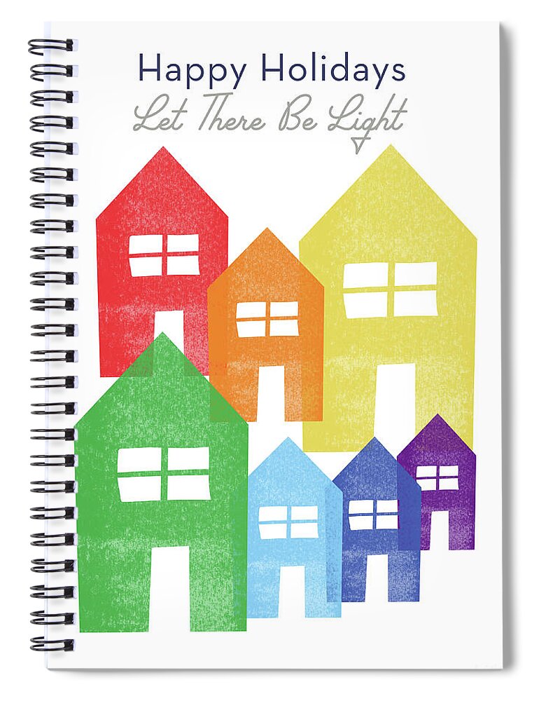 Rainbow Spiral Notebook featuring the digital art Rainbow Holiday- Art by Linda Woods by Linda Woods