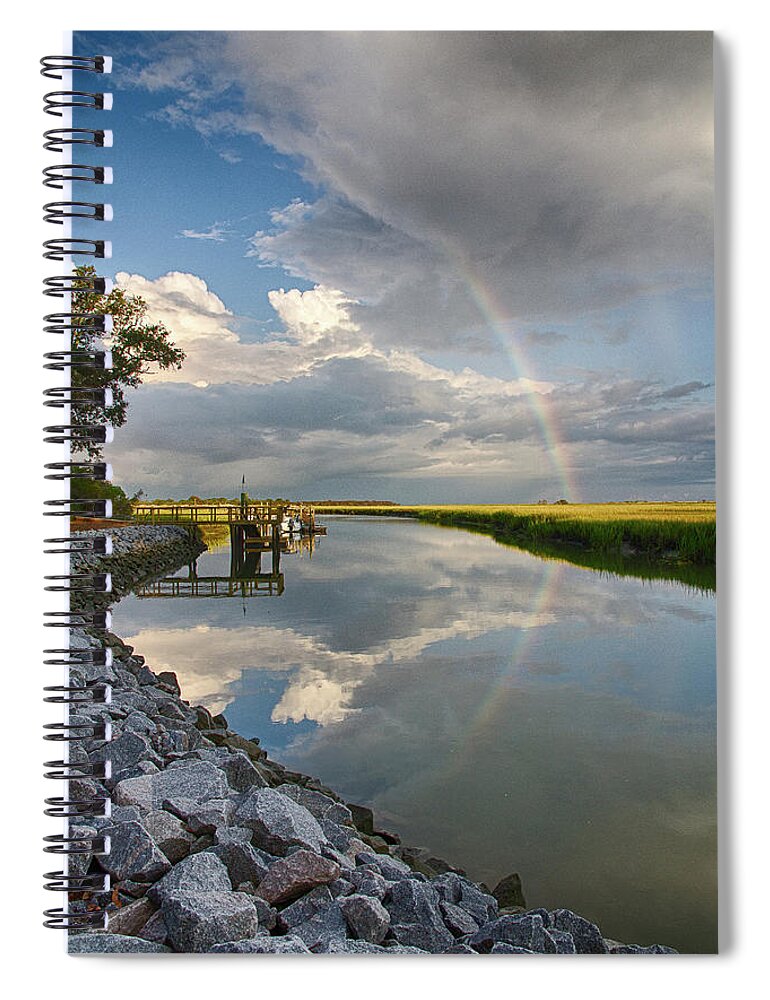 Rainbow Spiral Notebook featuring the photograph Rainbow Reflection by Patricia Schaefer
