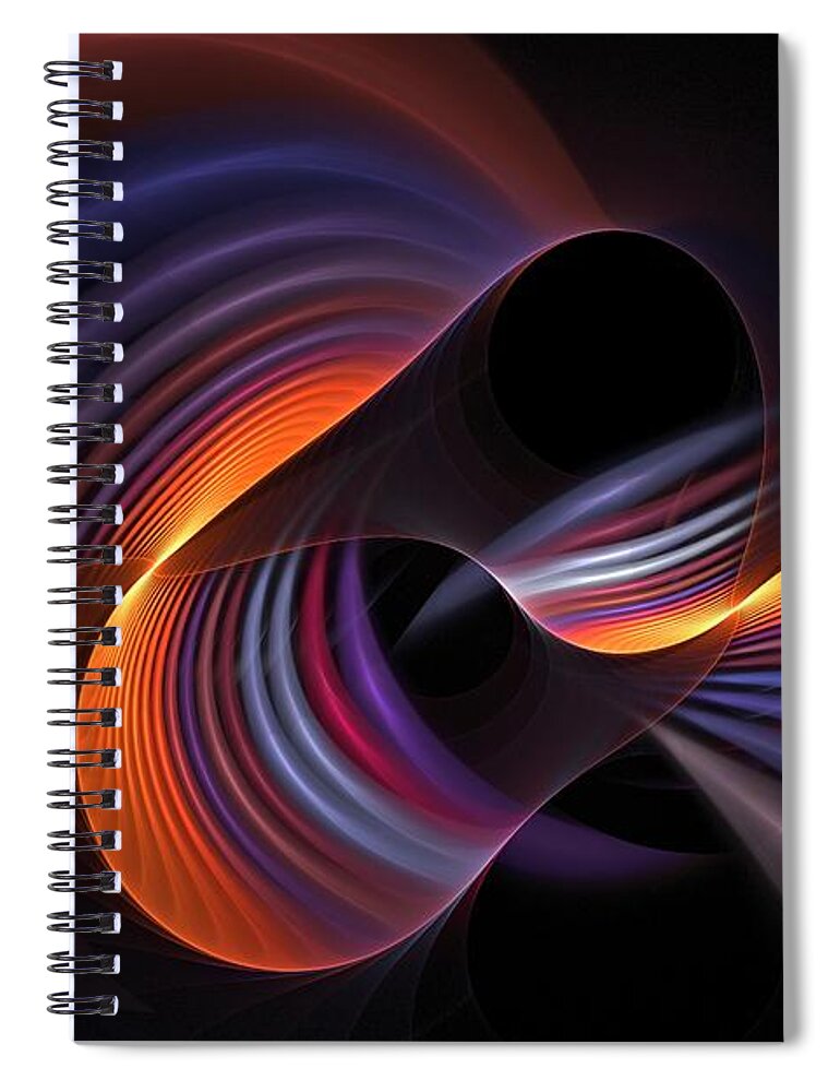 Light Spiral Notebook featuring the digital art Rainbow Reflections by Doug Morgan