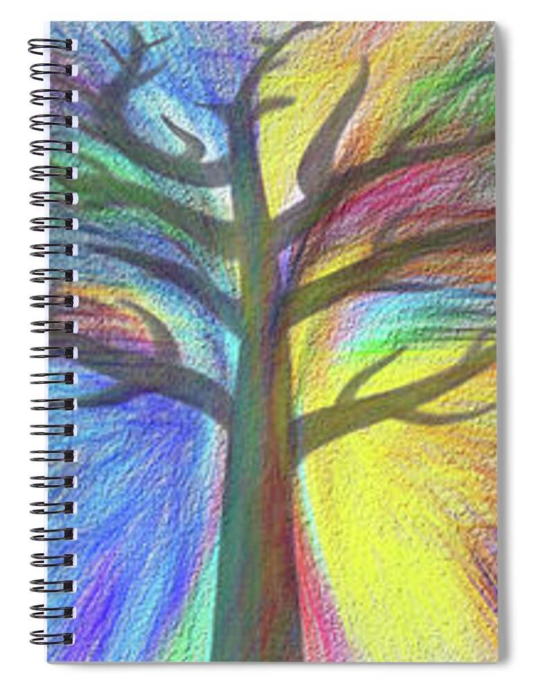 Rainbow Tree Spiral Notebook featuring the digital art Rainbow Tree by Kaye Menner by Kaye Menner