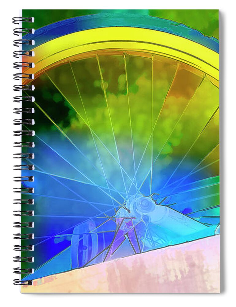 Photography Spiral Notebook featuring the digital art Rainbow Wheel by Terry Davis