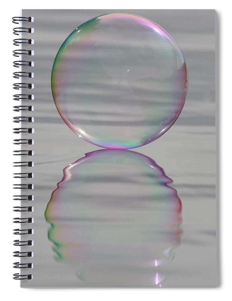 Bubble Spiral Notebook featuring the photograph Rainbows Edge Bubble by Cathie Douglas