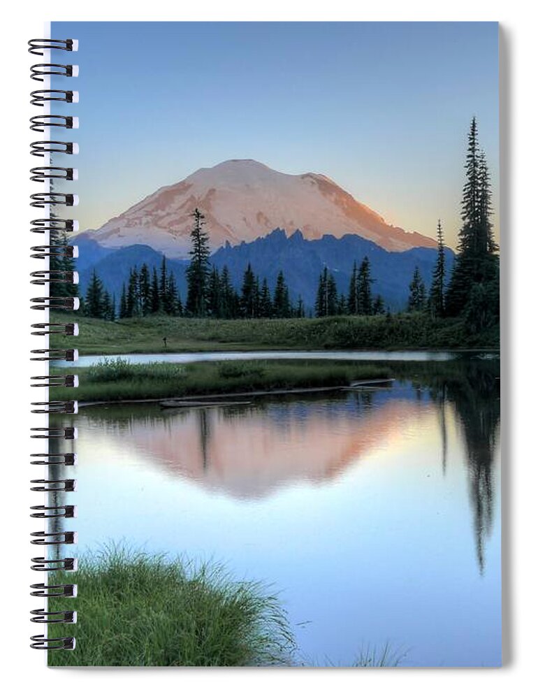 Mt Rainier Spiral Notebook featuring the photograph Rainier from Tipsoo by Peter Mooyman