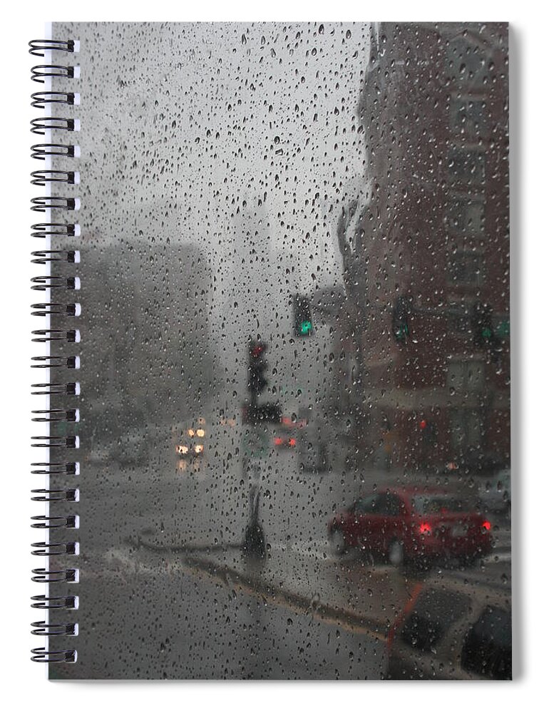 Cityscape Spiral Notebook featuring the photograph Rainy Days in Boston by Julie Lueders 