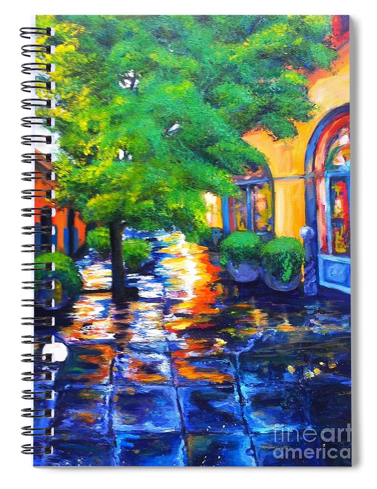 New Orleans Spiral Notebook featuring the painting Rainy Dutch Alley by Beverly Boulet