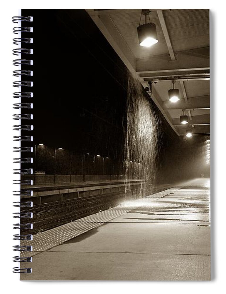 Photograph Spiral Notebook featuring the photograph Rainy Night In Baltimore by Ron Cline
