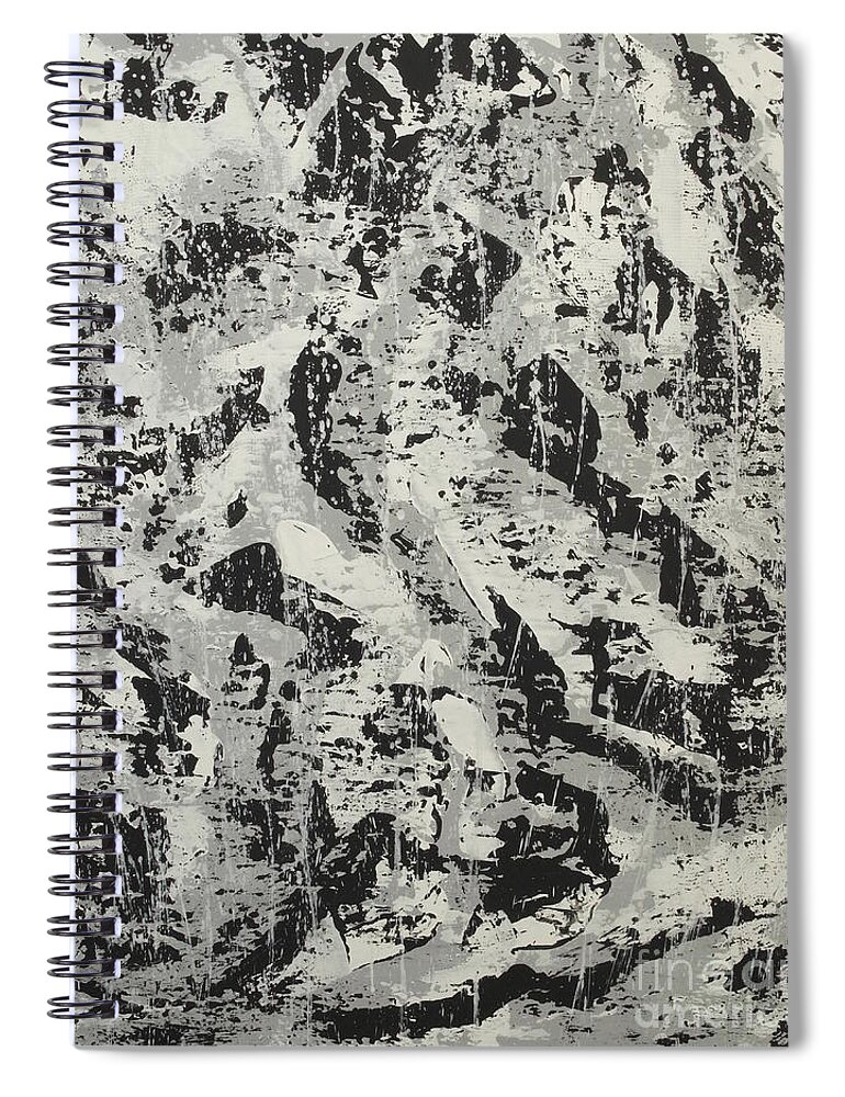 Painting-abstract Acrylic Spiral Notebook featuring the painting Rainy Night In Hollywood Hills by Catalina Walker