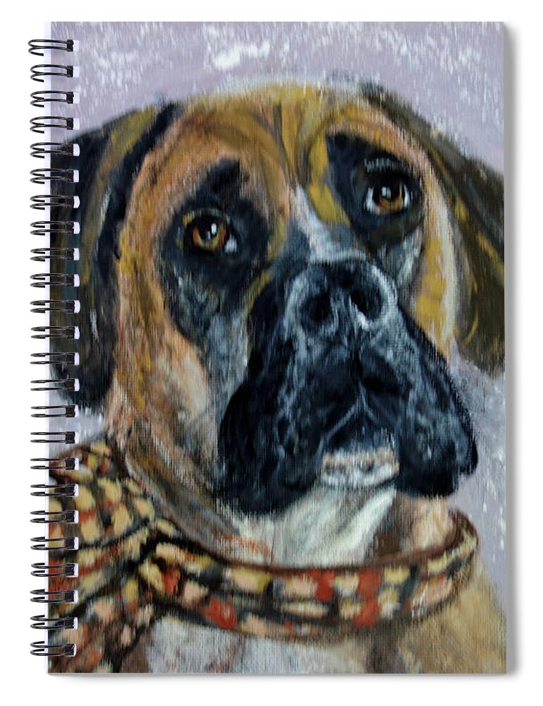 Portrait Spiral Notebook featuring the painting Ralph by Lyric Lucas