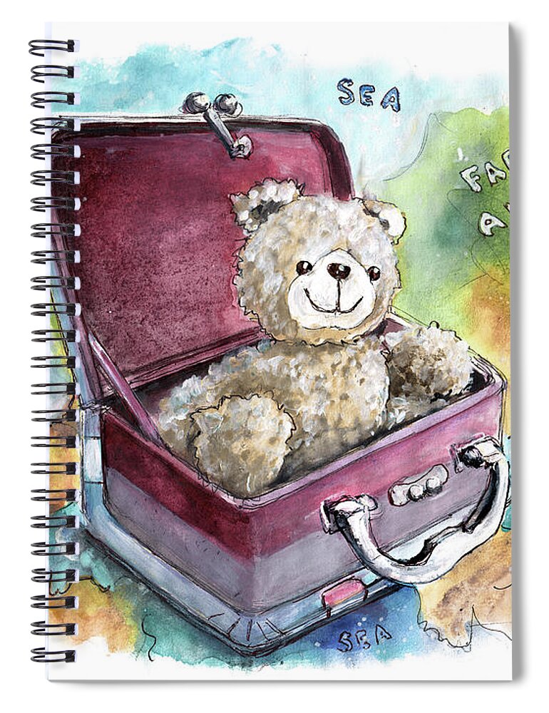 Truffle Mcfurry Spiral Notebook featuring the painting Ramble The Travel Ted by Miki De Goodaboom