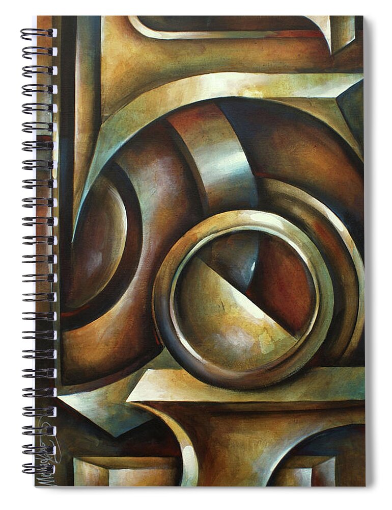 Shapes Spiral Notebook featuring the painting Random Containment by Michael Lang