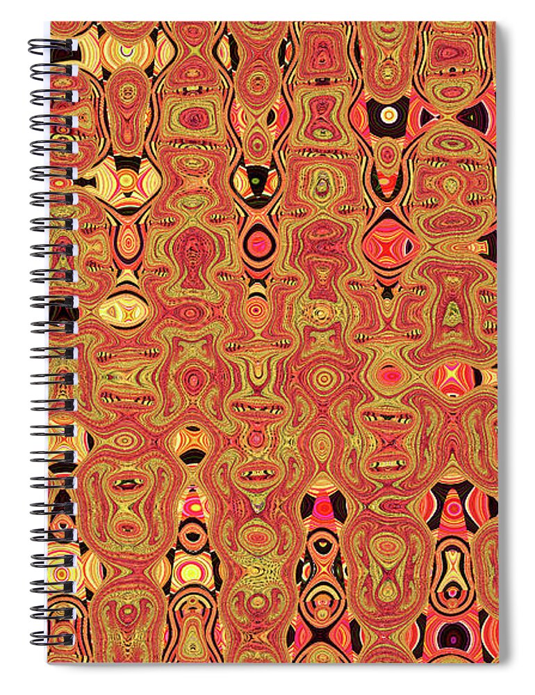 Random Faces Abstract Spiral Notebook featuring the digital art Random Faces Abstract by Tom Janca