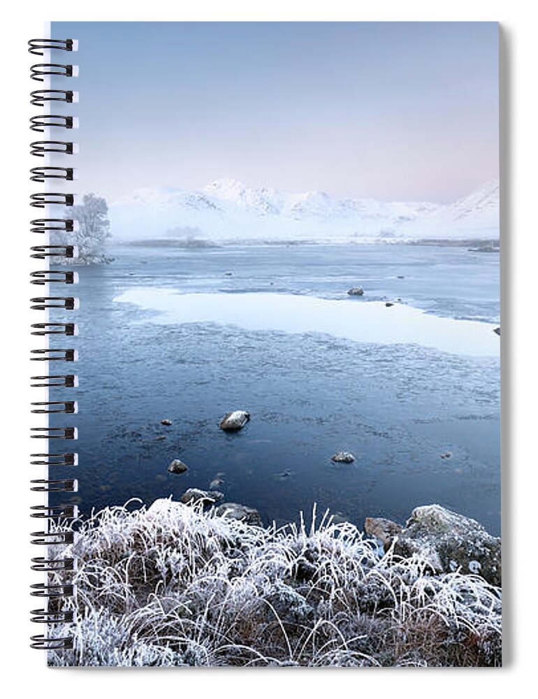 Black Mount Spiral Notebook featuring the photograph Black Mount Misty Winter Sunrise by Grant Glendinning