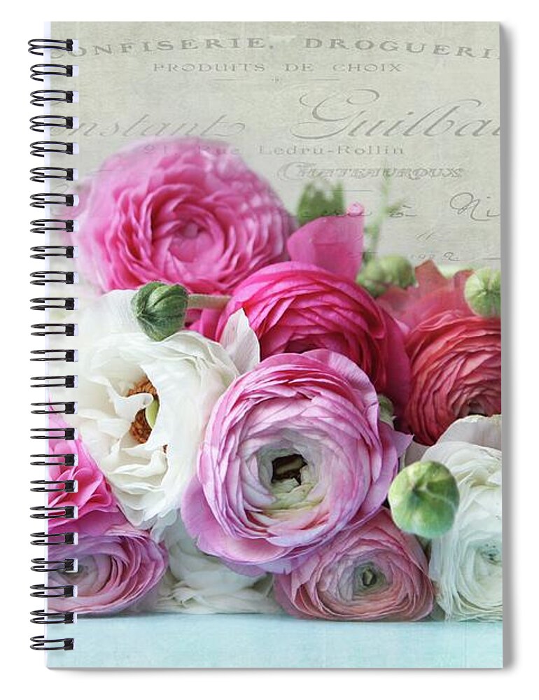 Ranunculus Spiral Notebook featuring the photograph Ranunculus still life by Sylvia Cook