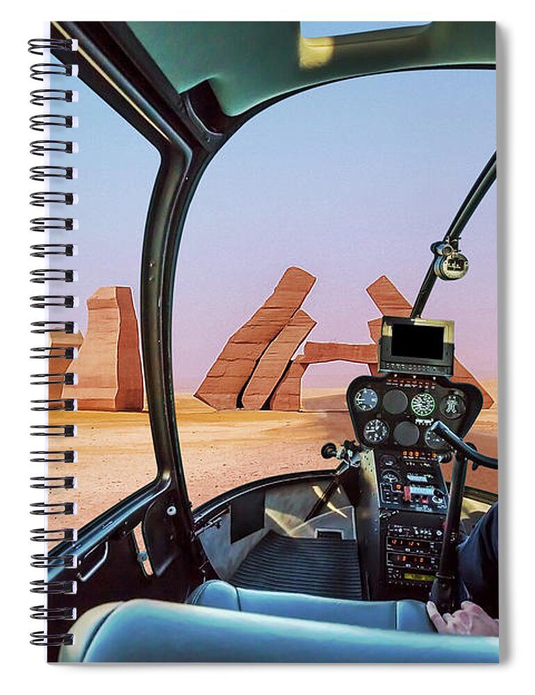 Sharm El Sheik Spiral Notebook featuring the photograph Ras Mohammed Helicopter by Benny Marty