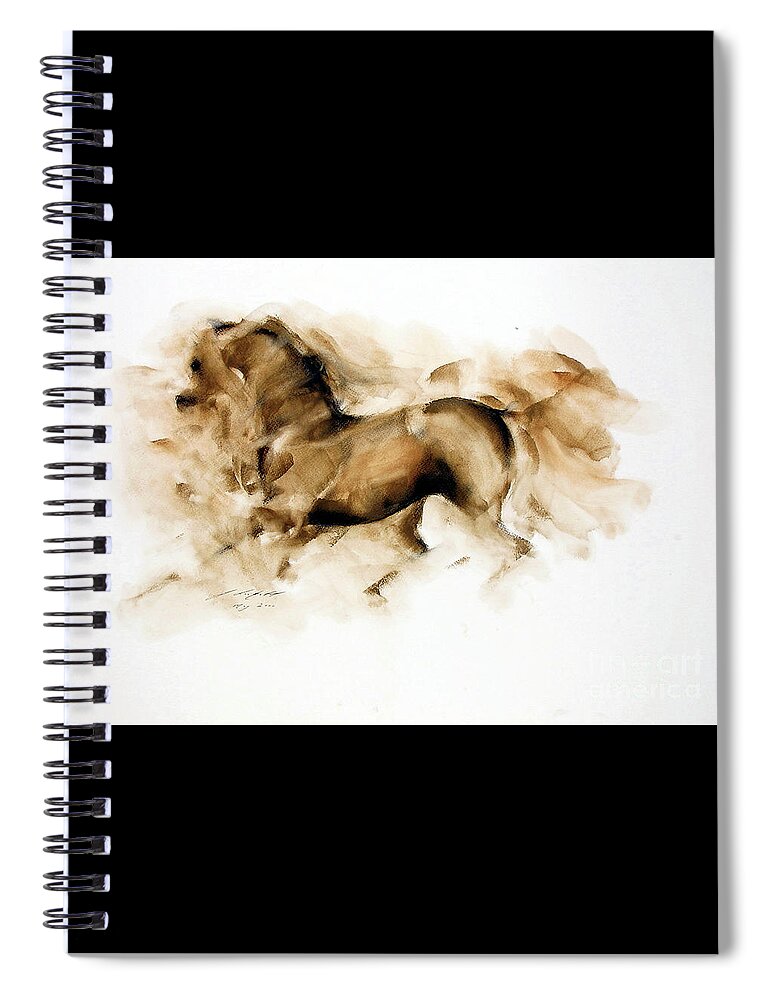 Equestrian Painting Spiral Notebook featuring the painting Rasool by Janette Lockett
