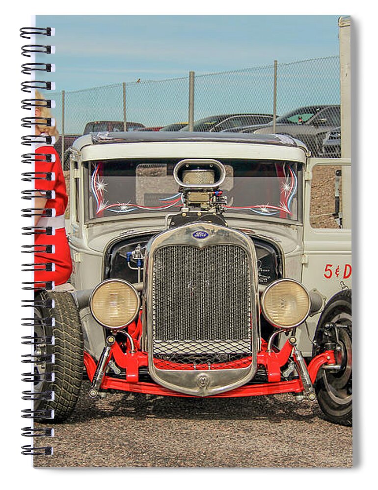Pinup Spiral Notebook featuring the photograph Ratrod pinup by Darrell Foster