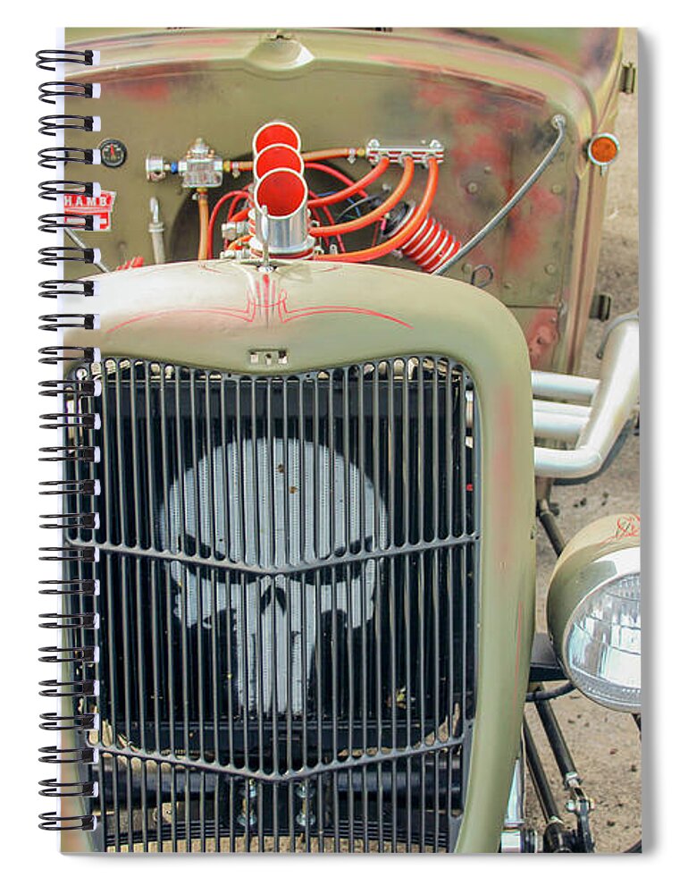 Ratrod Spiral Notebook featuring the photograph Ratrod Skull by Darrell Foster