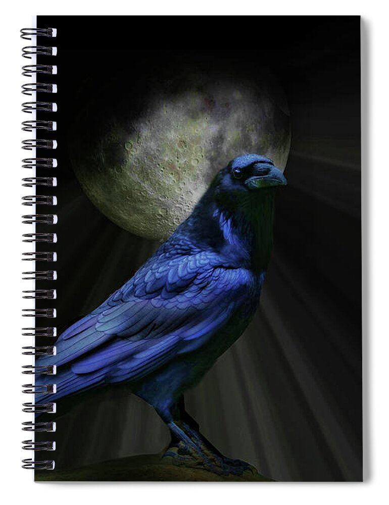 Black Spiral Notebook featuring the photograph Raven Magic by Stephanie Laird